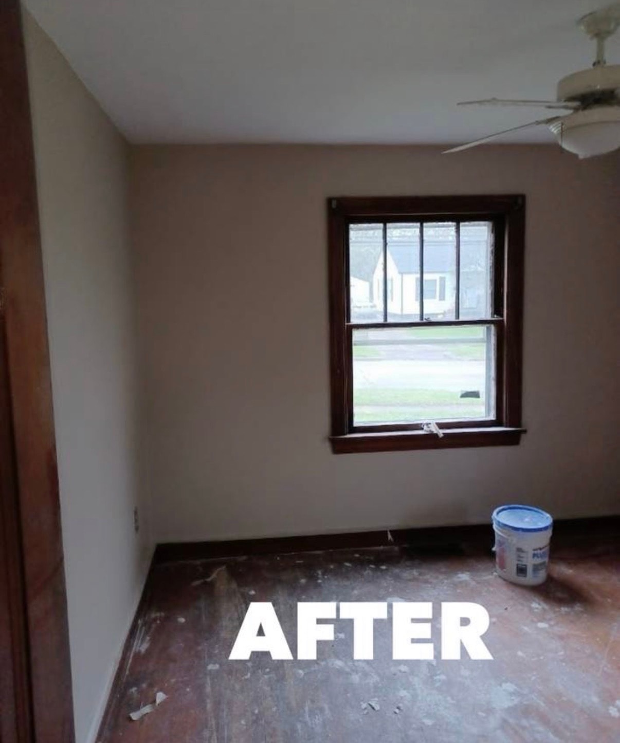 After drywall ceiling repair in Akron Ohio — smooth freshly repaired and painted ceiling by Akron painter, Akron painters drywall ceiling repair results Akron Ohio