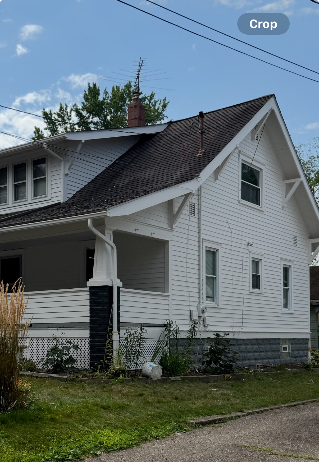 After exterior house painting in Akron Ohio — Akron painter completed white house repaint, Akron painters exterior results